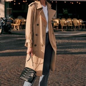 Sézane Scott Trench Camel